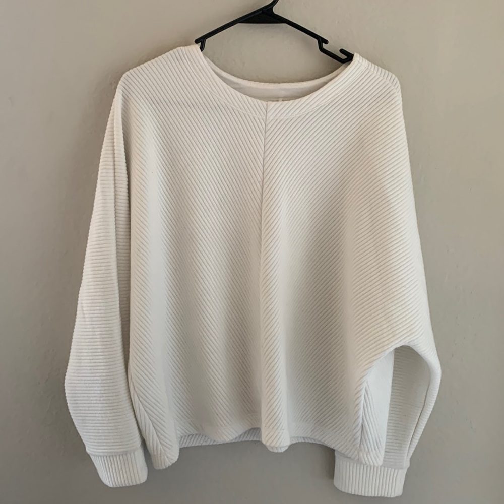 A New Day Oversized Ribbed White Sweater